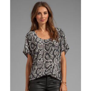 Joie Joann F Silk Snake Skin Printed Top
